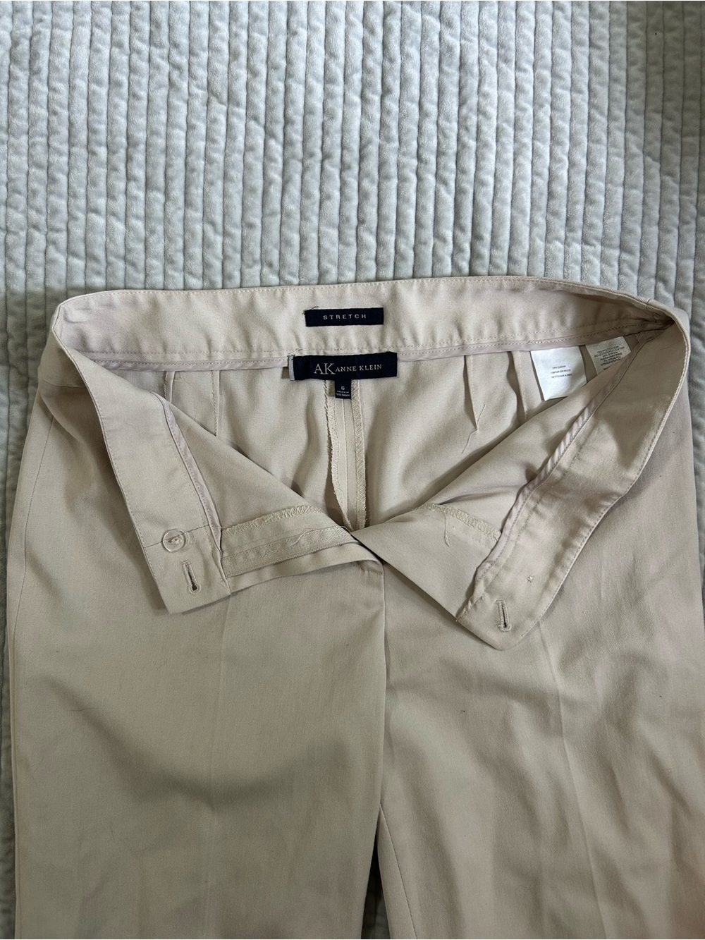 Anne Klein Women’s Wide Leg Stretch Pantd in Light Beige